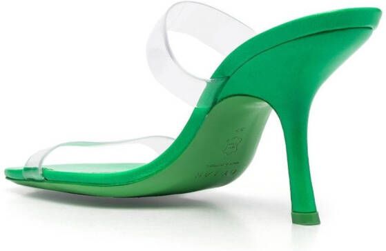 BY FAR Clara 100mm square-toe sandals Green