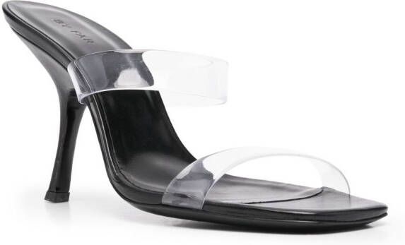 BY FAR Clara 90mm double-strap sandals Neutrals