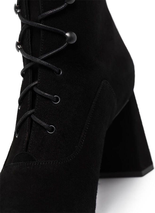 BY FAR Claude lace-up ankle boots Black