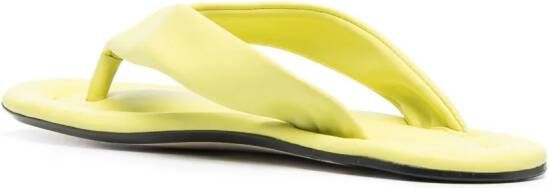 BY FAR Dasha leather flip flops Green