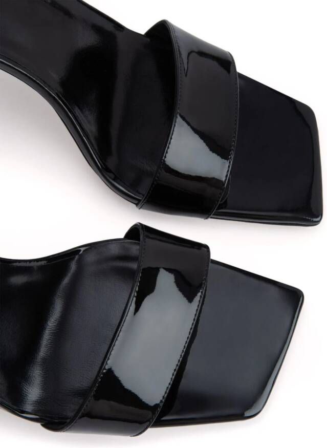 BY FAR Devon 100mm leather sandals Black