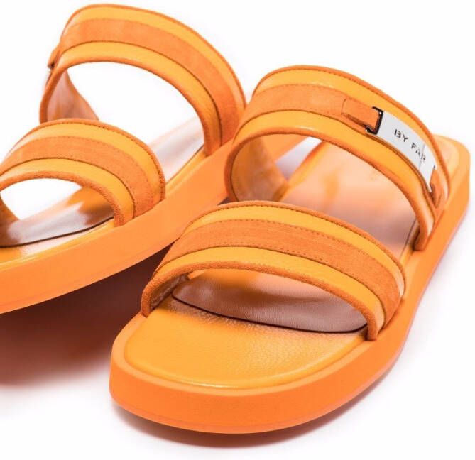 BY FAR Easy leather sandals Orange