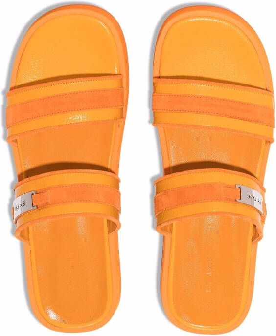 BY FAR Easy leather sandals Orange