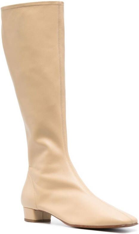 BY FAR Edie Kraft nappa leather 30mm boots Neutrals