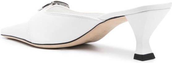 BY FAR Evelyn leather mules White