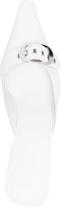 BY FAR Evelyn leather mules White