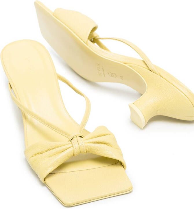 BY FAR Freya 50mm ruched sandals Yellow