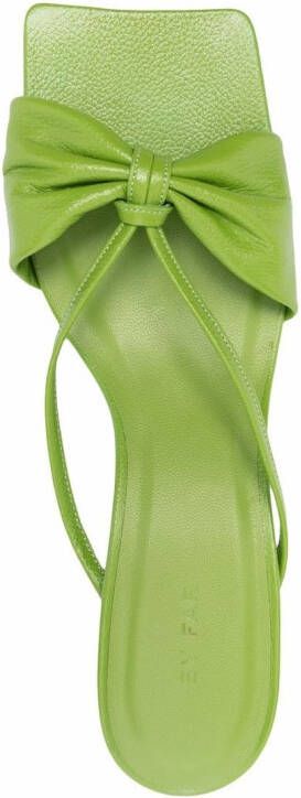 BY FAR Freya knotted leather mules Green