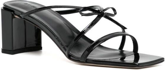 BY FAR front-tie 65mm sandals Black