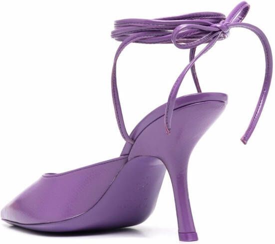 BY FAR Jen lace-up 100mm pumps Purple