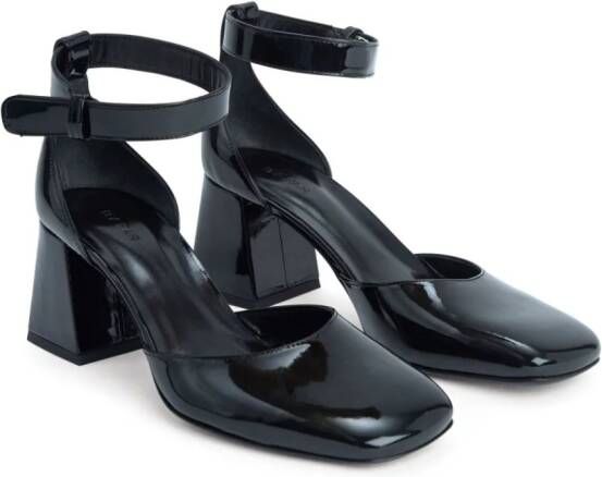 BY FAR Judy 70mm patent-leather pumps Black