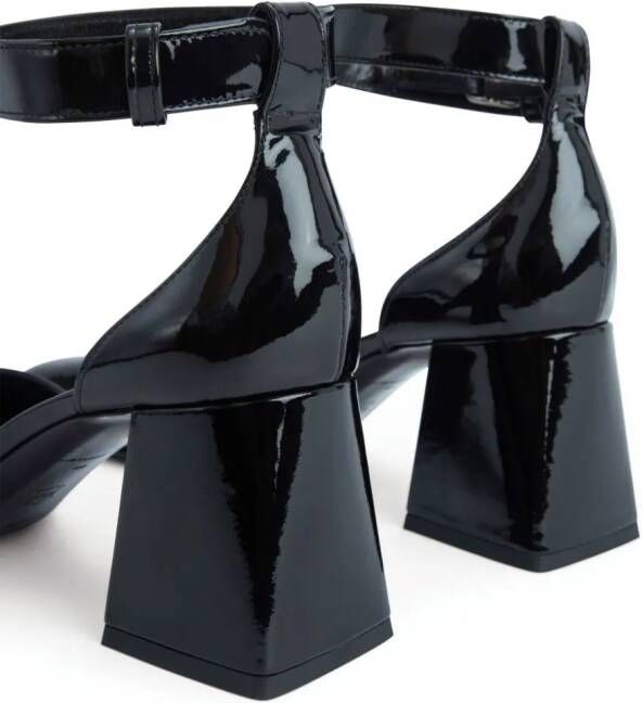 BY FAR Judy 70mm patent-leather pumps Black