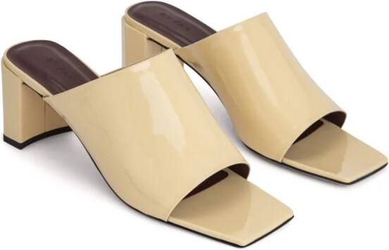 BY FAR Katya Parchment 60mm leather mules Neutrals