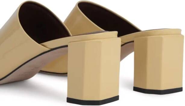 BY FAR Katya Parchment 60mm leather mules Neutrals