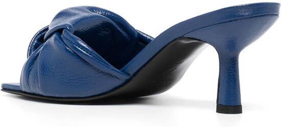 BY FAR Lana patent leather mules Blue