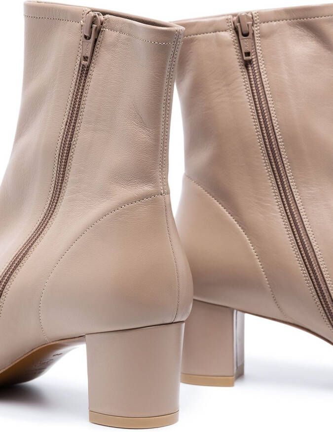 BY FAR leather 60mm ankle boots Neutrals