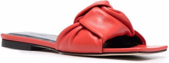 BY FAR Lima knot-strap mules Red