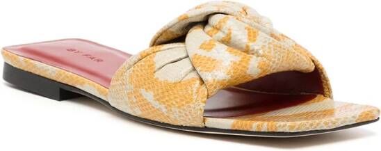 BY FAR Lima snakeskin-print mules Yellow