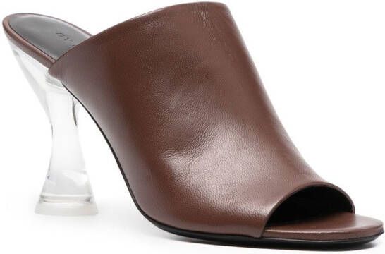 BY FAR Luz Sequoia leather mules Brown