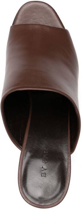 BY FAR Luz Sequoia leather mules Brown