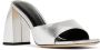BY FAR Michele 100mm metallic leather mules Silver - Thumbnail 2