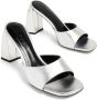 BY FAR Michele 100mm metallic leather mules Silver - Thumbnail 5