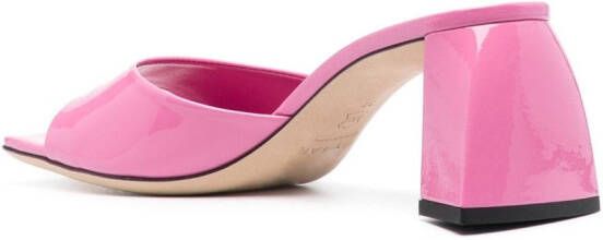 BY FAR Michele 70mm patent-leather mules Pink