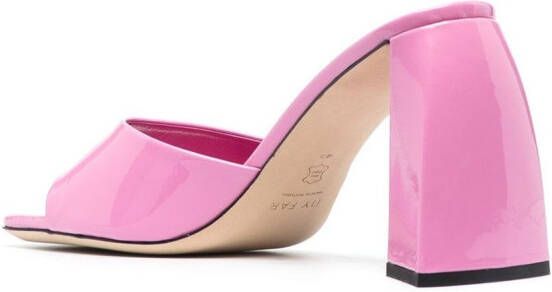 BY FAR Michele 95 patent leather mule Pink