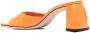 BY FAR Michele patent block-heel mules Orange - Thumbnail 3