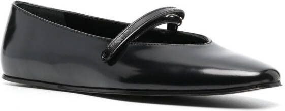 BY FAR Molly leather ballet pumps Black