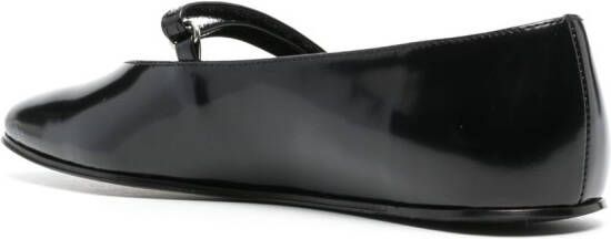 BY FAR Molly leather ballet pumps Black