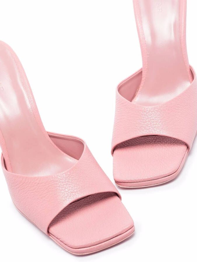BY FAR Mora 90mm leather mules Pink