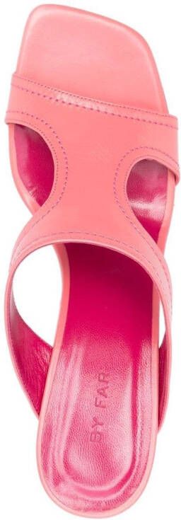BY FAR open toe 95mm heeled mules Pink