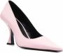 BY FAR pebbled-texture pointed-toe pumps Pink - Thumbnail 2
