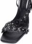 BY FAR Poppy floral-appliqué 95mm sandals Black - Thumbnail 2