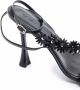 BY FAR Poppy floral-appliqué 95mm sandals Black - Thumbnail 4