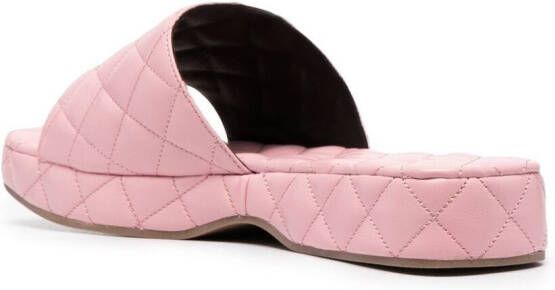 BY FAR quilted slip-on sandals Pink