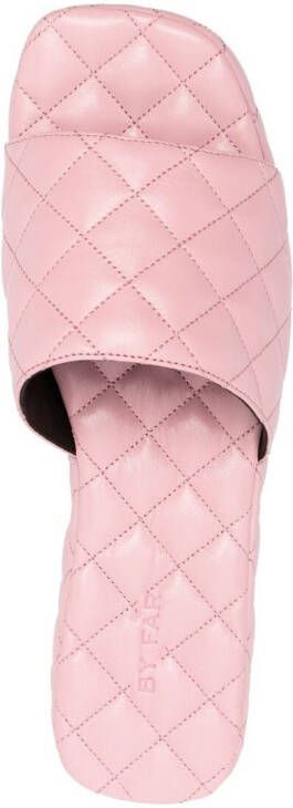 BY FAR quilted slip-on sandals Pink