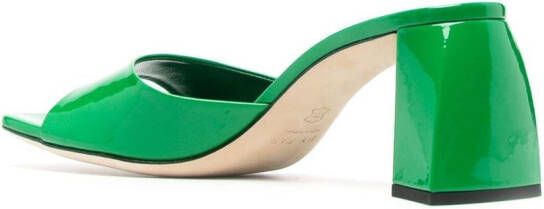 BY FAR Romy 55 patent leather mules Green