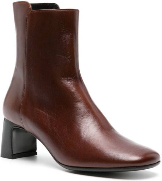 BY FAR Slava leather ankle boots Brown