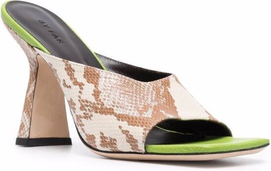 BY FAR snakeskin-effect sandals Neutrals