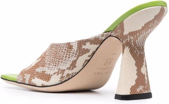 BY FAR snakeskin-effect sandals Neutrals