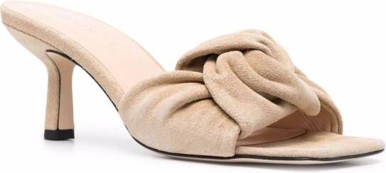 BY FAR suede-leather knot sandals Neutrals
