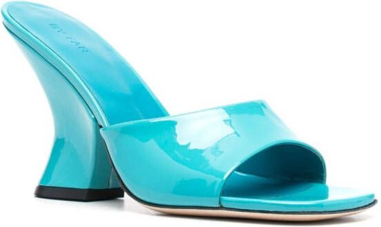 BY FAR Tais 85mm patent-leather mules Blue