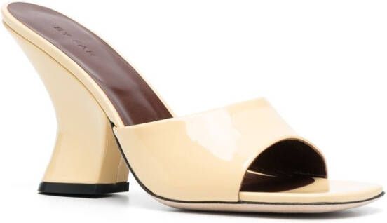 BY FAR Tais 85mm patent-leather mules Yellow