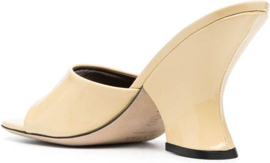 BY FAR Tais 85mm patent-leather mules Yellow