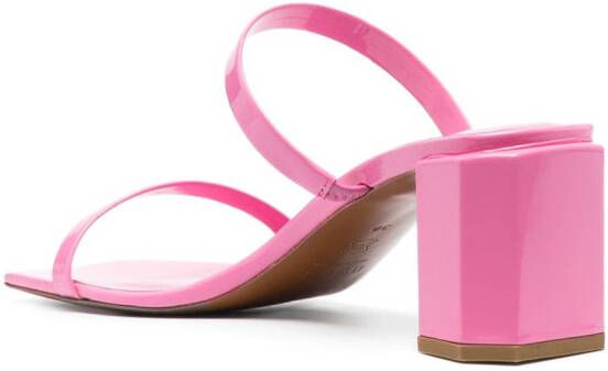 BY FAR Tanya 70mm leather mules Pink