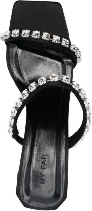 BY FAR Tanya crystal-embellished 70mm mules Black