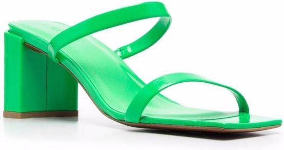 BY FAR Tanya double-strap square-toe sandals Green