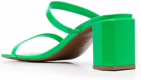 BY FAR Tanya double-strap square-toe sandals Green